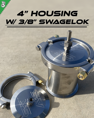 AFS 4" Housing - 3/8" Tube (Swagelok) Inline (4" Filters)